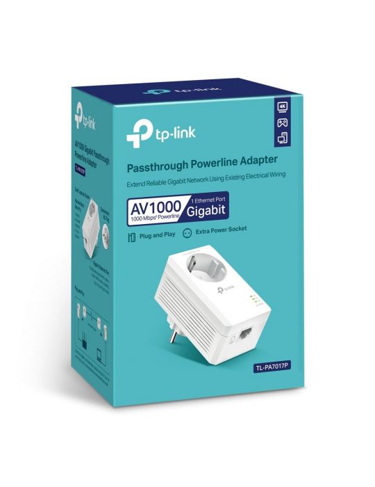 TP-Link TL-PA7017P adaptor rețea alimentare 1000 Mbit s Ethernet LAN Alb 1 buc.