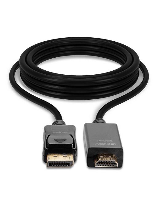Lindy 36922 adaptor pentru cabluri video 2 m DisplayPort HDMI Tip A (Standard) Negru
