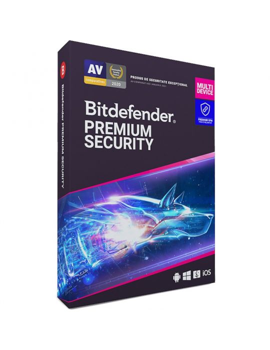 Antivirus Bitdefender Premium Security, 10 Dispozitive, 1 An, Licenta noua, Retail Bitdefender - 1