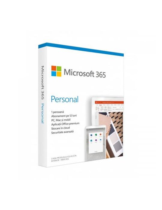 Microsoft 365 Personal Romana 32-bit/x64, 1 An, 1 Utilizator, Medialess Retail Microsoft - 1