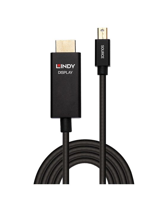 Lindy 40921 adaptor pentru cabluri video 1 m Mini DisplayPort HDMI Negru