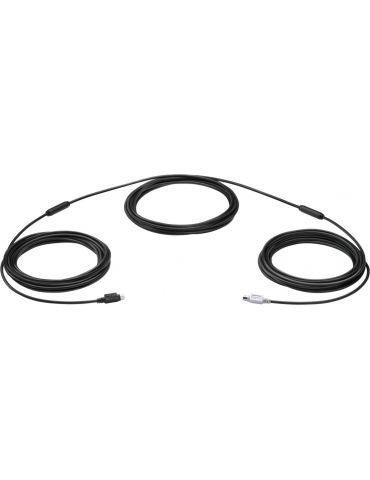 Logitech GROUP 15m Extender Cable cabluri PS 2 6-p Mini-DIN Negru