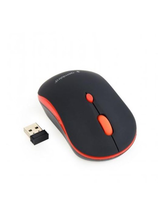 Mouse Optic Gembird MUSW-4B-03-R, USB Wireless, Black-Red Gembird - 1
