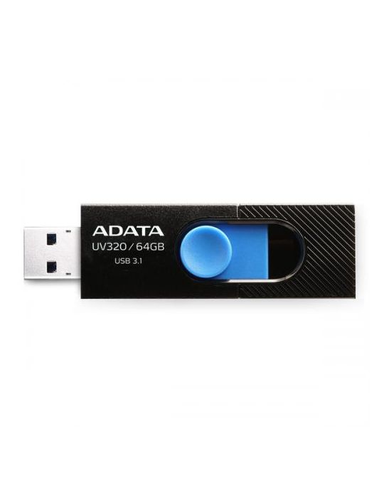Stick Memorie AData UV320 64GB, USB 3.1, Black-Blue A-data - 1