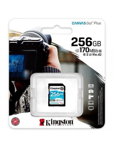 Kingston 256gb sdxc canvas go plus 170r c10 uhs-i u3 Kingston - 1