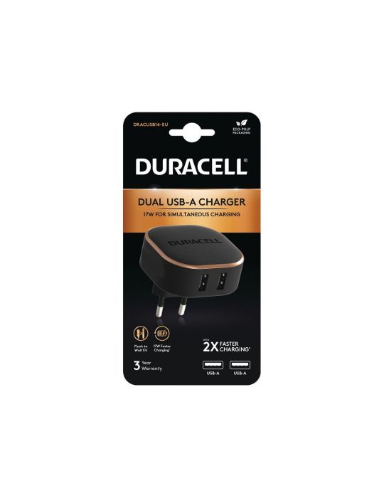 Duracell DRACUSB14-EU încărcătoare pentru dispozitive mobile Negru
