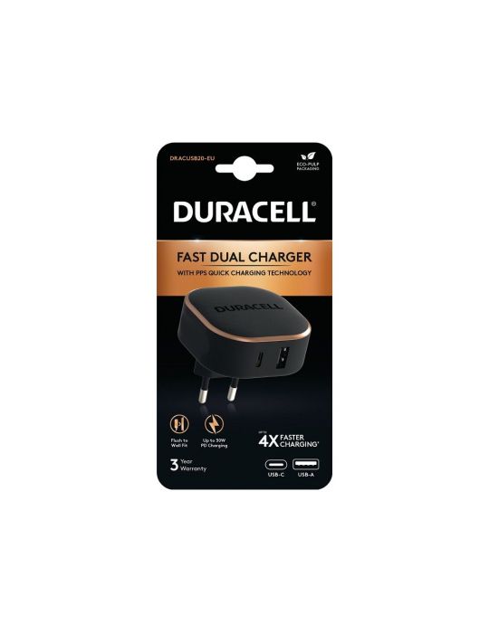 Duracell DRACUSB20-EU încărcătoare pentru dispozitive mobile Negru