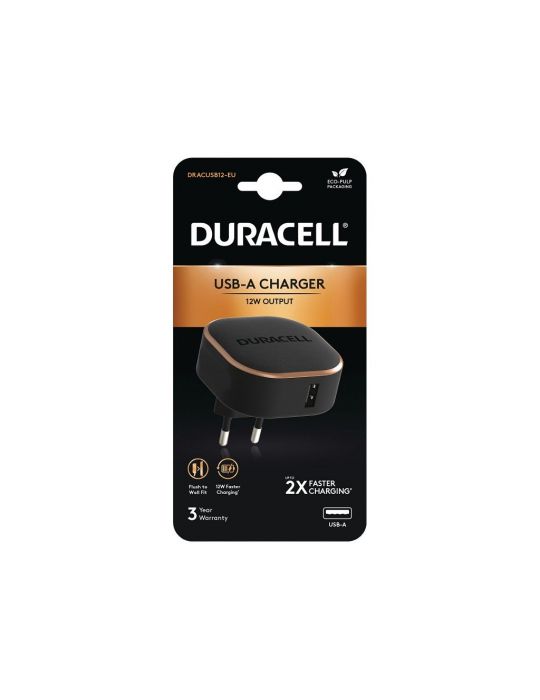 Duracell DRACUSB12-EU încărcătoare pentru dispozitive mobile Negru