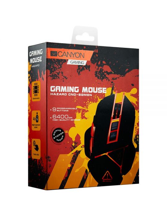 Canyon hazard gm-6 optical gaming mouse adjustable dpi setting 800/1600/2400/3200/4800/6400 Canyon - 1