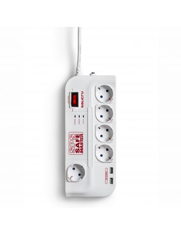 Salicru 680BA000005 dispozitive de protecție la supratensiuni Alb 5 ieșire(i) AC 250 V 1,8 m