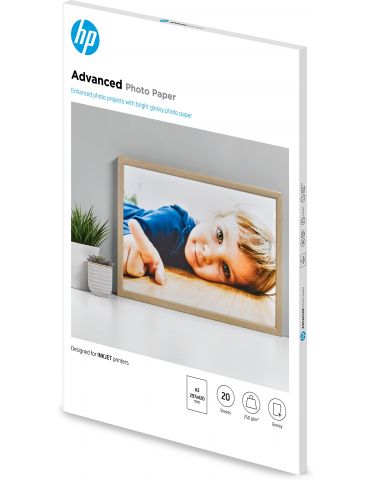 HP Advanced Photo Paper, Glossy, 250 g m2, A3 (297 x 420 mm), 20 sheets