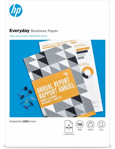 HP Everyday Business Paper, Glossy, 120 g m2, A3 (297 x 420 mm), 150 sheets