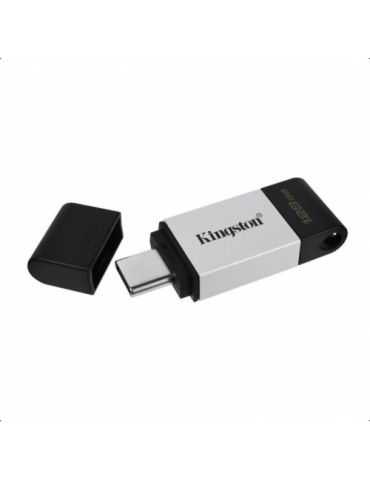 Stick memorie Kingston DataTraveler 80, 128GB, USB-C, Black-Silver Kingston - 1 - Tik.ro
