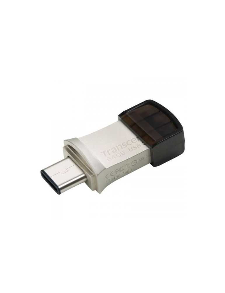 Stick memorie Transcend JetFlash 890 64GB, USB 3.0/Type-C, Silver
