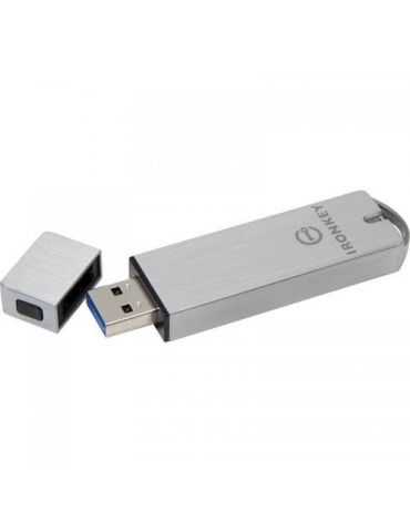 Stick Memorie Kingston IronKey Enterprise S1000 Encrypted 64GB, USB 3.0, Silver Kingston - 1 - Tik.ro