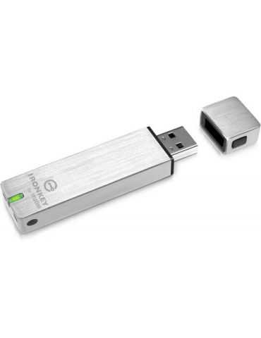 Memory Card Kingston IronKey Basic S250, 32GB, USB 2.0, Silver Kingston - 1 - Tik.ro