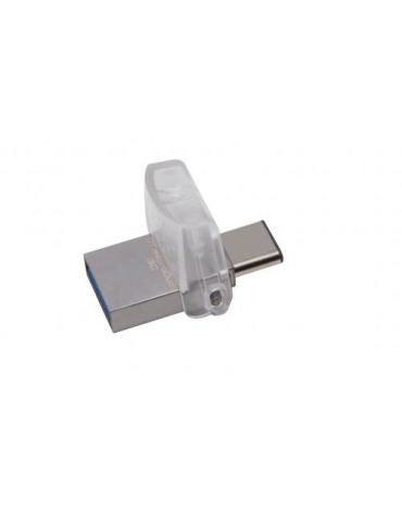Stick Memorie Kigston microDuo 3C 128GB, USB 3.0 + USB-C, Silver Kingston - 1 - Tik.ro