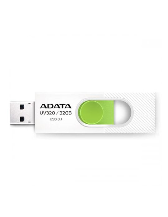 Stick Memorie AData UV320 32GB, USB 3.1, White-Green A-data - 1