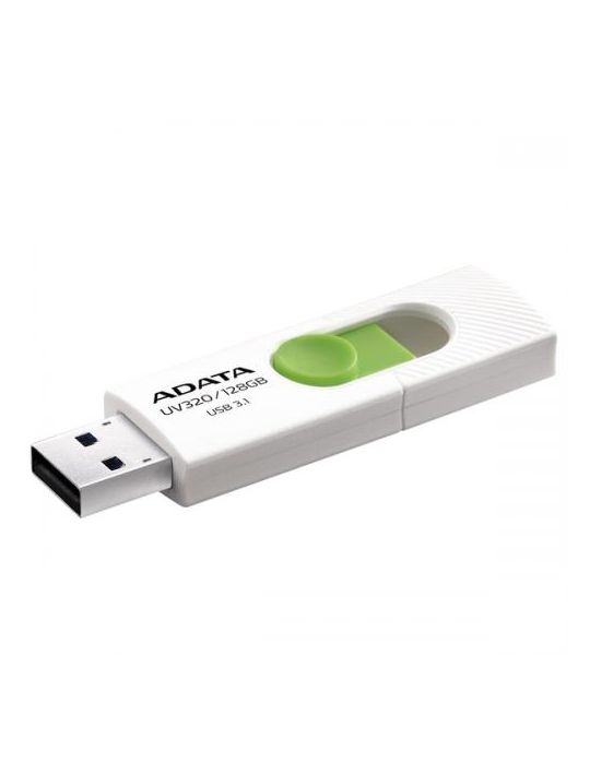 Stick Memorie AData UV320 128GB, USB 3.1, White-Green A-data - 1