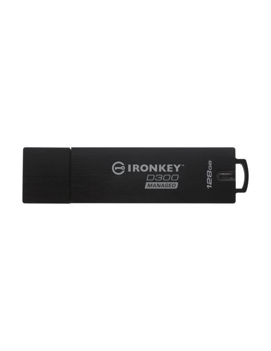 Stick memorie Kingston IronKey D300 Managed, 128GB, USB 3.0, Black Kingston - 1