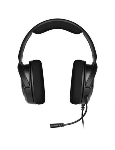 Casti corsair hs45 surround cu fir gaming utilizare multimedia smartphone microfon pe brat detasabil conectare prin jack 3.5 mm 