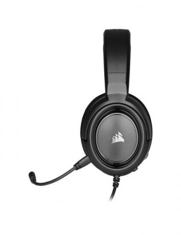 Casti corsair hs45 surround cu fir gaming utilizare multimedia smartphone microfon pe brat detasabil conectare prin jack 3.5 mm 