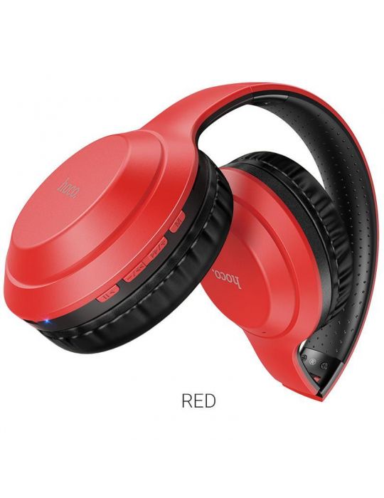 Handsfree casti bluetooth hoco w30 fun singlepoint on-ear rosu Phone accessories - 1