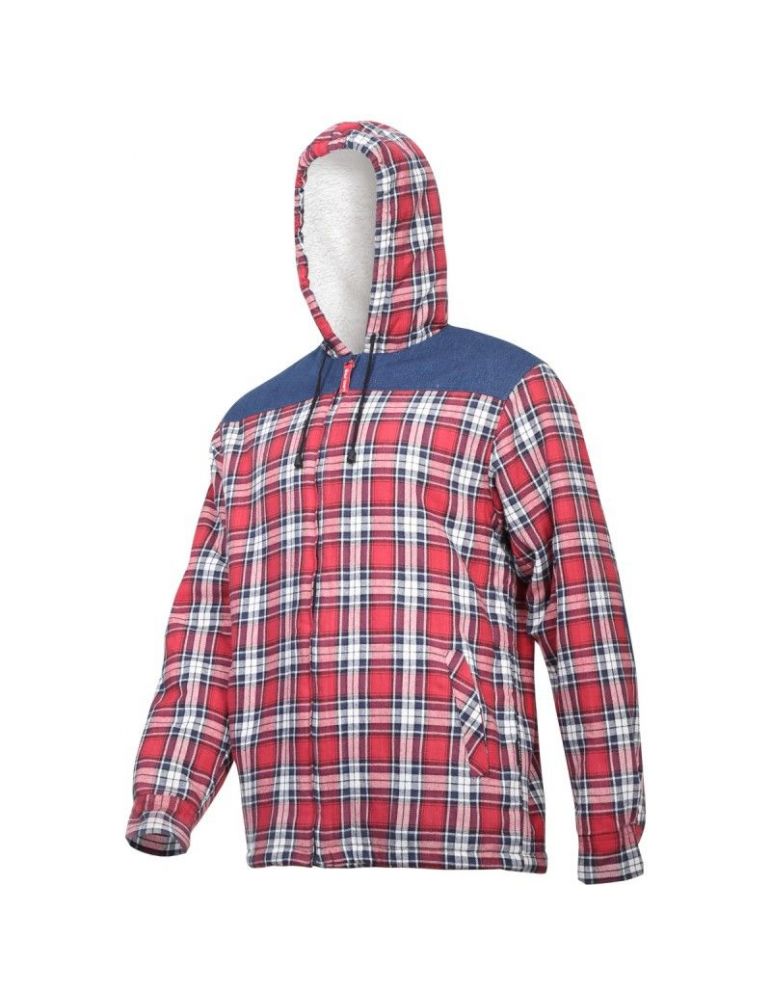 Jacheta flanel cu carouri captusita / rosu - 2xl