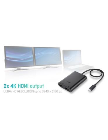 i-tec C31DUAL4KHDMI adaptor grafic USB 3840 x 2160 Pixel Negru