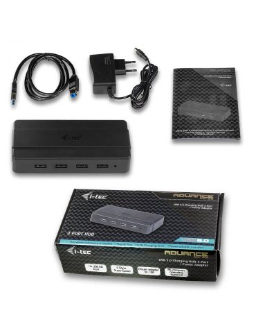 i-tec U3HUB445 hub-uri de interfață USB 3.2 Gen 1 (3.1 Gen 1) Type-B 5000 Mbit s Negru