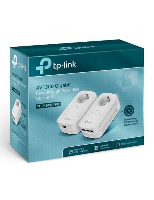 TP-Link TL-PA8033P KIT adaptor rețea alimentare 1300 Mbit s Ethernet LAN Alb