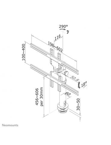 Neomounts by Newstar FPMA-D1200 152,4 cm (60") Negru