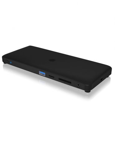 ICY BOX IB-DK2416-C stații de andocare și replicatoare de porturi pentru calculatoare portabile Prin cablu Negru