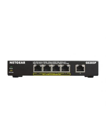 NETGEAR GS305Pv2 Fara management Gigabit Ethernet (10 100 1000) Power over Ethernet (PoE) Suport Negru