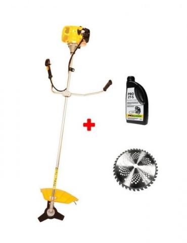 Pachet ProGARDEN MC24P Motocoasa de umar 2.4CP benzina 2t 52cmc + CADOU disc vidia si ulei Progarden - 1