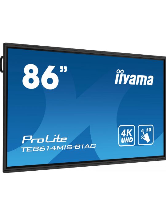 iiyama TE8614MIS-B1AG Afișaj Semne Ecran plat interactiv 2,17 m (85.6") LCD Wi-Fi 435 cd m² 4K Ultra HD Negru Ecran tactil