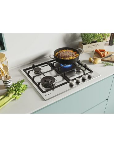 Candy CHG6BF4WPX Din oţel inoxidabil Încorporat 60 cm Gaz 4 zonă(e)