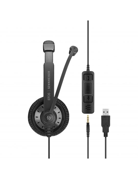 EPOS | SENNHEISER IMPACT SC 75 USB MS Căști Prin cablu Bandă de fixare pe cap Apeluri Muzică USB Tip-A Negru