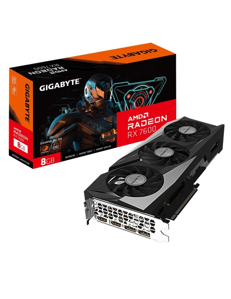 I/O Cards & Adapters Gigabyte Radeon RX 7600 GAMING OC 8G AMD 8 Giga Bites GDDR6