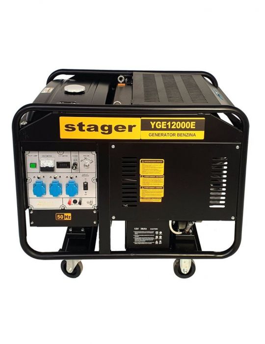 Stager YGE12000E Generator open frame 10.0kW monofazat benzina pornire electrica Stager - 1