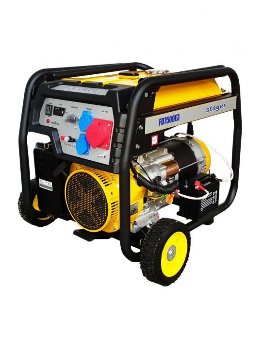 Stager FD 7500E3 generator open-frame 6kW trifazat benzina pornire electrica Stager - 1