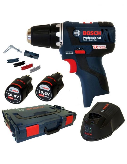 Bosch GSR 12V-20 Masina de insurubat cu acumulator + 2 x Incarcator 2.0Ah + L-Boxx Bosch - 1