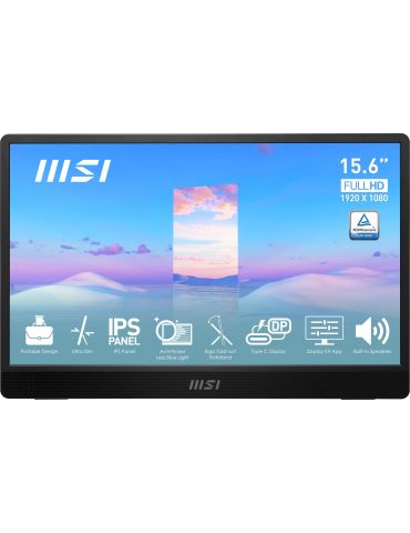 MSI Pro MP161 monitoare LCD 39,6 cm (15.6") 1920 x 1080 Pixel Full HD LED Negru