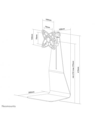 Neomounts by Newstar FPMA-D800 sistem montare monitor stand 68,6 cm (27") Argint Birou