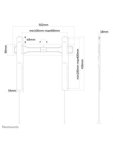 Neomounts by Newstar LED-W400 139,7 cm (55") Negru