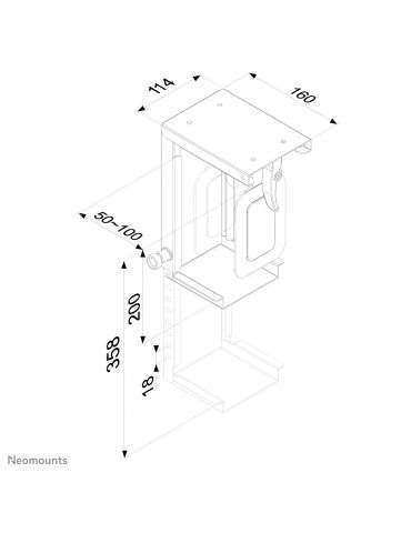 Neomounts by Newstar CPU-D075 Suport unitate CPU montat pe birou Negru