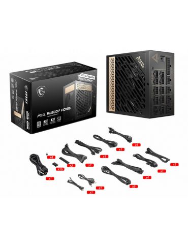 MSI MEG AI1300P PCIE5 unități de alimentare cu curent 1300 W 24-pin ATX ATX Negru