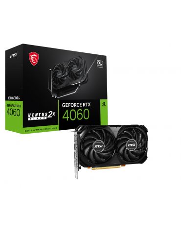 MSI GEFORCE RTX 4060 VENTUS 2X BLACK 8G OC plăci video NVIDIA 8 Giga Bites GDDR6 - Tik.ro
