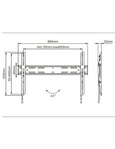 Multibrackets 6683 sistem montare consolă media 190,5 cm (75") Negru