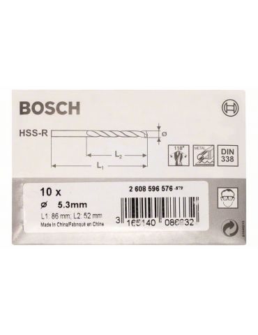 Burghie pentru metal HSS-R DIN 338 53x52x86mm set 10 buc. Bosch - 1 - Tik.ro